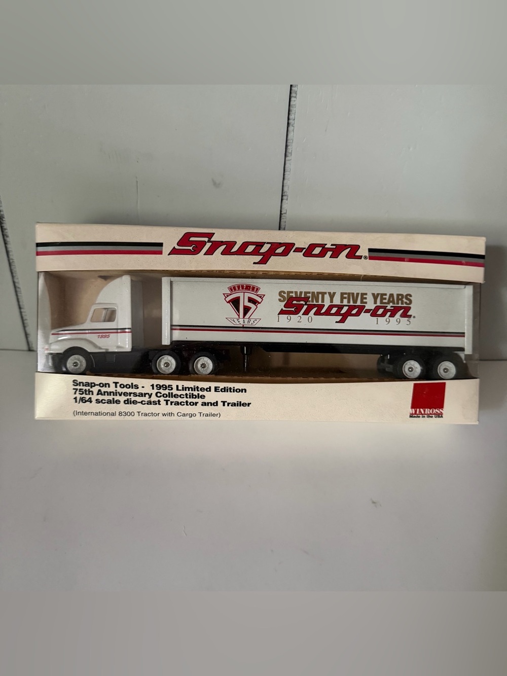 Vintage Snap On Tools 1995 75 Year Anniversary Winross Truck Limited Edition NIB
